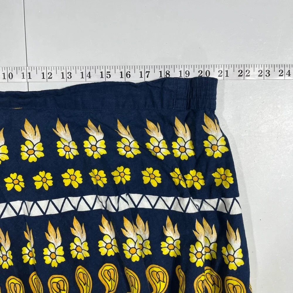 Studio West  Boho Renfair Fairy Grunge Floral Paisley Cotton Midi Skirt XL 90s